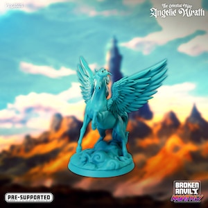 Große himmlische Pegasus Miniatur - Celestial War - Broken Anvil - D&D 5e - Dungeons and Dragons - Pathfinder - Fantasy Rollenspiel Tabletop Spiele