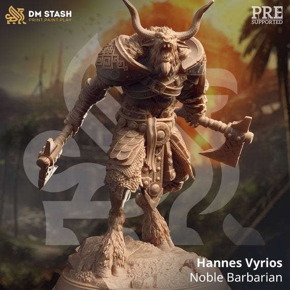 Minotaur Barbarian Miniature- Hannes- Lost and Found- DM Stash