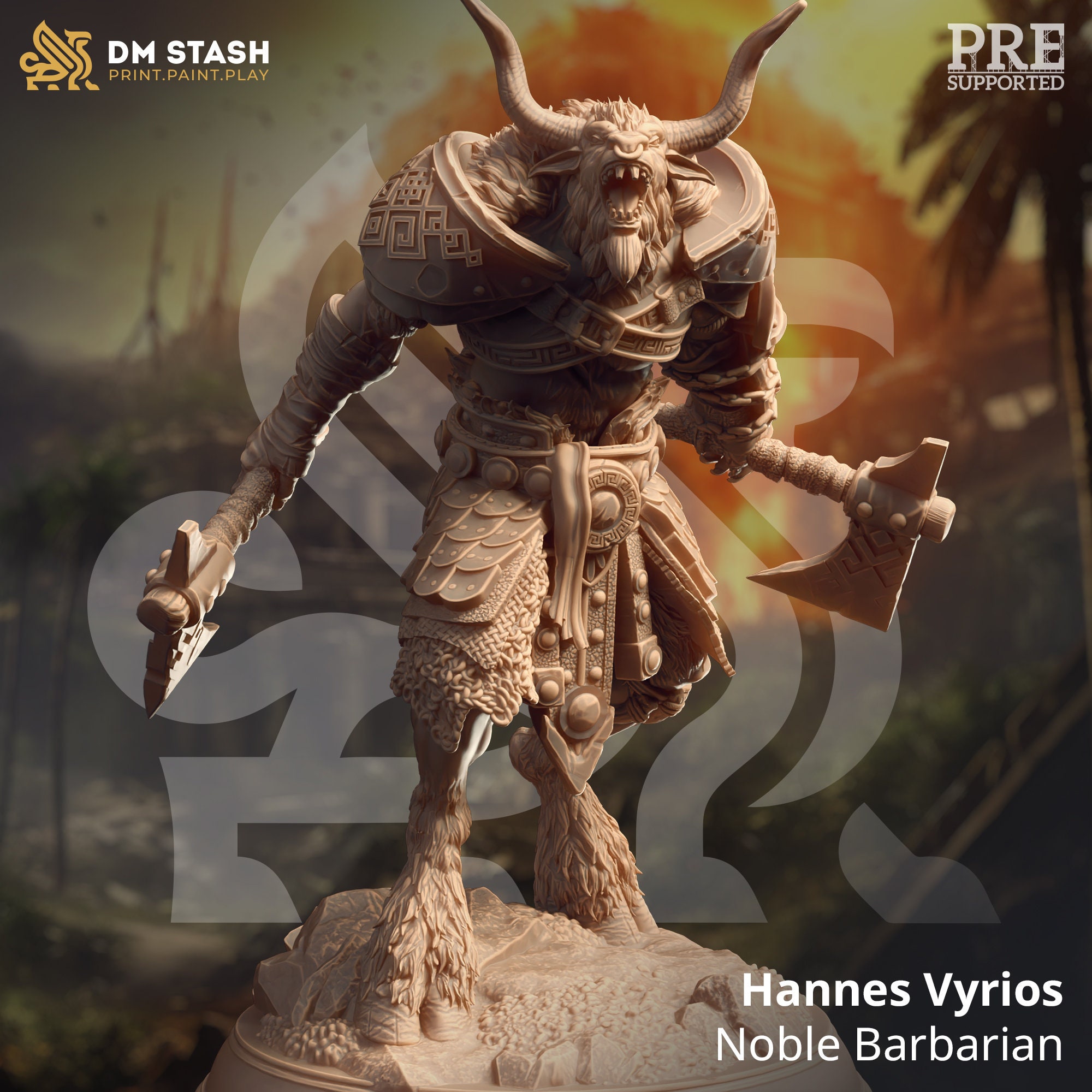 Minotaur Barbarian Miniature- Hannes- Lost and Found- DM Stash