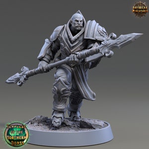 Sverker Icebrand- Human Miniature- Templars of the Northern Lights- Daybreak- D&D 5e- Dungeons and Dragons- Fantasy RPG Tabletop Games