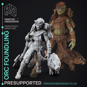 Orc Youngling Miniature - Foundlings - Printed Obsession - &D 5e - Dungeons and Dragons - Pathfinder - Fantasy RPG Tabletop Game