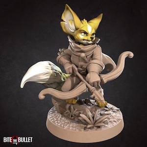 Foxfolk Hunter Ranger Miniature - 2 Versions - Bite the Bullet -  D&D 5e - Dungeons and Dragons - Pathfinder - Fantasy RPG Tabletop Games