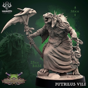 Putrilus Vile- Ratfolk Miniature- Verminhorde- Mammoth Factory - D&D 5e - Dungeons and Dragons - Fantasy RPG Tabletop Games