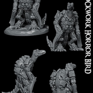 Uhrwerk Horror Vogel Miniatur - Rakete Schwein Spiele - D&D 5e - Dungeons and Dragons - Fantasy RPG Tabletop Games - Pathfinder