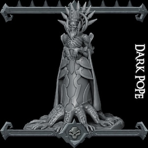 Dark Pope Miniature - Huge Base - Rocket Pig Games - D&D 5e - Dungeons and Dragons - Fantasy RPG Tabletop Games - Pathfinder