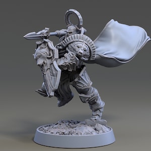 Roland Watcher- Human Miniature- Templars of the Northern Lights- Daybreak- D&D 5e- Dungeons and Dragons- Fantasy RPG Tabletop Games