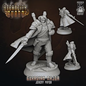 Guardian Major Miniature - Steamcity Guard - Drunken Dwarf - D&D 5e - Dungeons and Dragons - Pathfinder - Fantasy RPG Tabletop Games