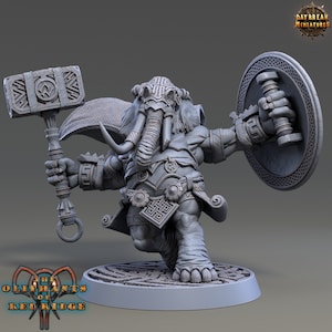 Loxodon Miniature - Castor Bonkworth - Oliphants of Red Ridge - Daybreak  - D&D 5e - Dungeons and Dragons - Fantasy RPG Tabletop