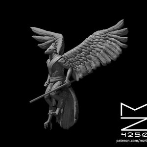 Aarakocra Harpy Eagle Monk Miniature - MZ4250 - D&D 5e - Dungeons and Dragons - Pathfinder - Fantasy RPG Tabletop Games