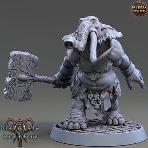 Loxodon Miniature - Harawat Mauler - Oliphants of Red Ridge - Daybreak  - D&D 5e - Dungeons and Dragons - Fantasy RPG Tabletop