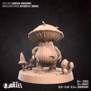 Myconid Mushroom Mushling Fungi Miniature- Dungeon Underdark- Bite the Bullet -D&D 5e -Dungeons and Dragons -Pathfinder- RPG Tabletop