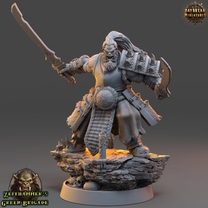 Jazkar Krenna- Ork/Halb-Ork Miniatur- Zeithammer’s Greenbrigad - Daybreak - D&D 5e - Dungeons and Dragons-Fantasy RPG Tabletop