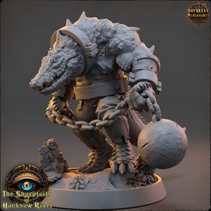 Oneton Hopper- Crocodileman Mini- The Sharptails of Hacksaw River- Daybreak- D&D 5e - Dungeons and Dragons - Fantasy RPG Tabletop Games