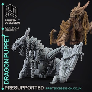 Puppet Dragon Miniature - Huge Dragon - Printed Obsession - D&D 5e - Dungeons and Dragons - Tabletop - Fantasy RPG - Games - Pathfinder