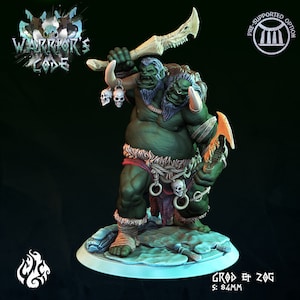 Ettin Orc Miniature - Grod / Zog - Warriors Code - Crippled God Foundry -  D&D 5e - Dungeons and Dragons - Pathfinder - Fantasy RPG Tabletop