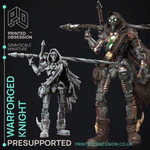 Warforged Knight Miniature - Foundlins -  Printed Obsession - D&D 5e - Dungeons and Dragons - Tabletop - Fantasy RPG - Games