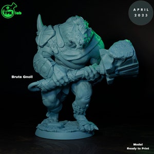 Brute Gnoll Miniature - Gnoll Camp -  TPK Labs- D&D 5e - Dungeons and Dragons - Tabletop - Fantasy RPG Games - Pathfinder