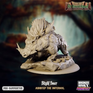 Blight Boar Miniature - Fae Feywild - Tales of Grimmwood - Broken Anvil  - D&D 5e - Dungeons and Dragons - Pathfinder -Fantasy RPG Tabletop