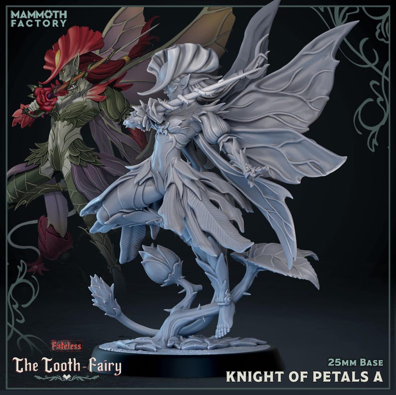 Tooth 5e Knight of Petals Fairy/pixie Miniature- the Tooth Factory- Mammoth ...