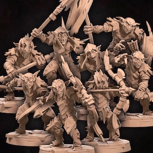 Orc/Goblin Fighters Miniatures- Bullet Rings-  Bite the Bullet -  D&D 5e - Dungeons and Dragons - Pathfinder - Fantasy RPG Tabletop Games