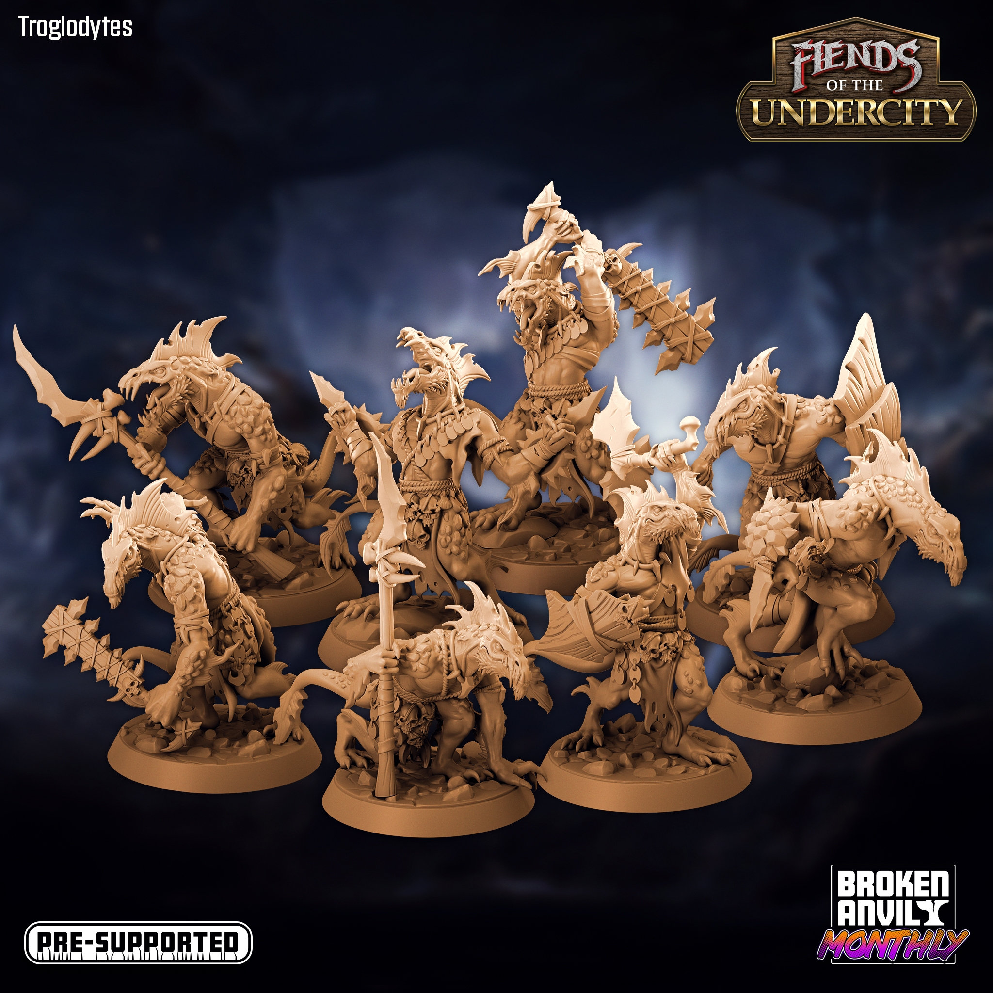 Troglodyte / Troglodyte Medium humanoid - Fiends of the Undercity - Broken Anvil - D&D 5e - Dungeons and Dragons - Pathfinder - Fantasy
