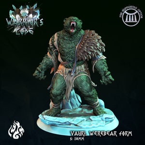 WereBear Miniature Form Miniature Krieger Code - Gießerei des verkrüppelten Gottes - D&D 5e - Dungeons and Dragons - Pathfinder - Fantasy RPG Tabletop