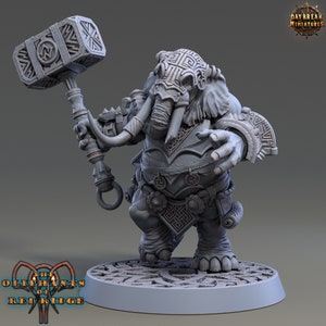 Loxodon Miniature - Marab Stonestomper - Oliphants of Red Ridge - Daybreak  - D&D 5e - Dungeons and Dragons - Fantasy RPG Tabletop
