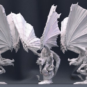 Ancient Crystal Dragon Miniature - Mini Monster Mayhem- D&D 5e - Dungeons and Dragons - Pathfinder - Fantasy RPG Tabletop Game