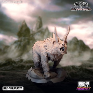 Grizzy Tribearatops Miniature - D&D 5e - Dungeons and Dragons - Tabletop - Fantasy RPG Spiele - Pathfinder
