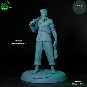 Swordsman Pirate- Pirates -  TPK Labs- D&D 5e - Dungeons and Dragons - Tabletop - Fantasy RPG Games - Pathfinder