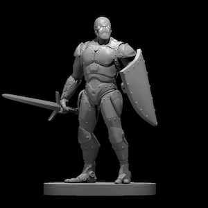 Kriegsgeschmiedeter Kämpfer Miniatur - MZ4250 - D&D 5e - Dungeons and Dragons - Fantasy Rollenspiel Tabletop Spiele - Pathfinder