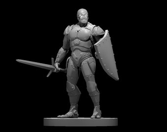 Warforged Fighter Miniature - MZ4250 - D&D 5e - Dungeons and Dragons - Fantasy RPG Tabletop Games - Pathfinder