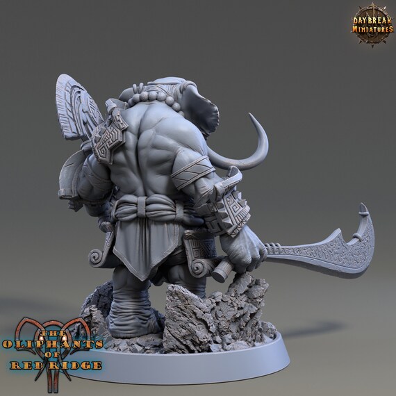 Loxodon Barbarian Miniature - Joomini Zickert - Oliphants of Red