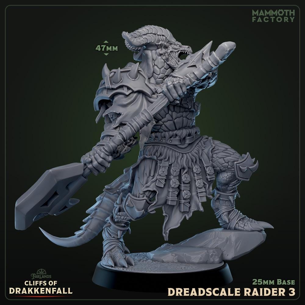 Dreadscale Raiders Dragonborn Miniature- Cliffs of Drakkenfall- Mammoth ...