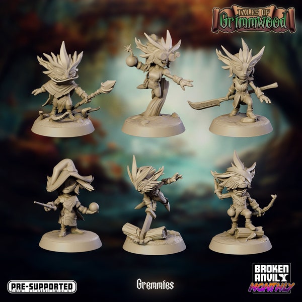 Gremmy Miniature Fae Fey Fairy Tiny - D&D 5e - Dungeons and Dragons - Pathfinder -Fantasy RPG Tabletop