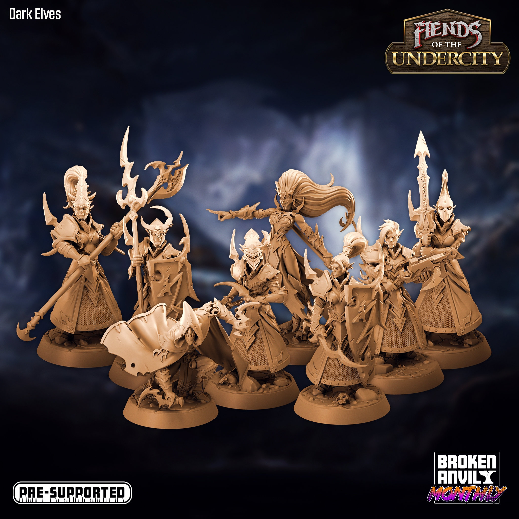 Elves / Elf / Dark Elves / Drow Miniature - D&D 5e - Dungeons and