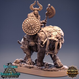 Ingar the Cleaver on Tuskerbeast - Hobgoblin Miniature -  The Tribe Of The Fallen Flame- Daybreak - D&D 5e - Dungeons and Dragons