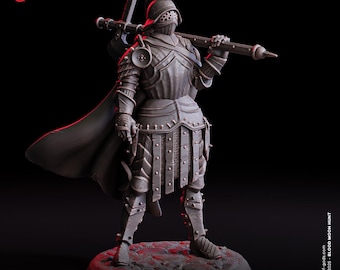 Female Human Paladin Miniature, Olgra - Blood Moon Hunt - Flesh of Gods- D&D 5e- Dungeons and Dragons- Pathfinder- Fantasy RPG Tabletop