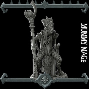 Mummy Mage Undead Miniature - Rocket Pig Games - D&D 5e - Dungeons and Dragons - Pathfinder - Fantasy RPG Tabletop Games
