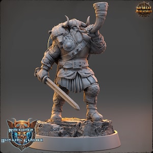 Harald Hornblower Viking Miniature- Northmen of the Howling Glacier- Daybreak- D&D 5e - Dungeons and Dragons - Fantasy RPG Tabletop Games