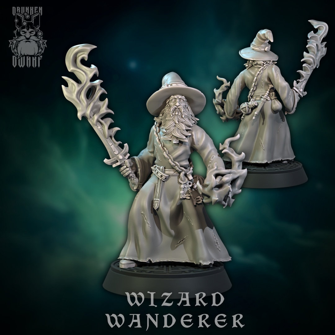 Wizard Wanderer- Wizards- Drunken Dwarf - D&D 5e - Dungeons and Dragons -  Fantasy RPG Tabletop Games - Pathfinder - Etsy
