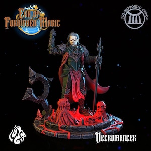 Necromancer Miniature - Era of Forbidden Magic  - Crippled God Foundry -  D&D 5e - Dungeons and Dragons - Pathfinder - Fantasy RPG Tabletop