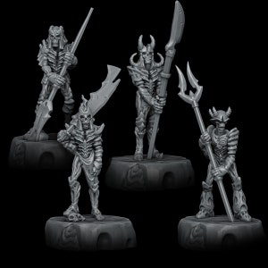 Skeleton Hell Guard Miniature - Rocket Pig Games - D&D 5e - Dungeons and Dragons - Pathfinder - Fantasy RPG Tabletop Games