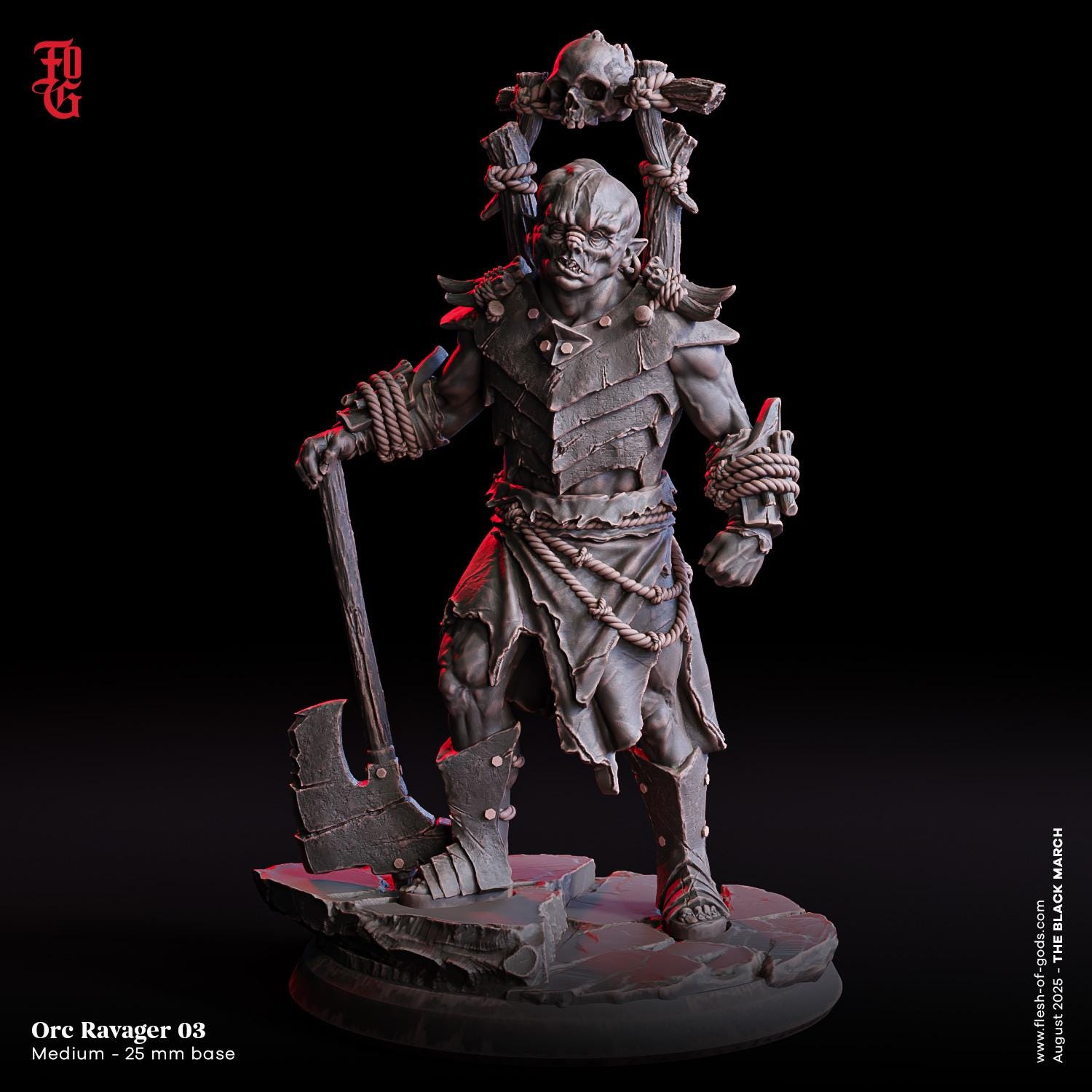 Pathfinder Ravager Orc Ravager Fighter Miniatures- Black March- Flesh of Gods- D&D 5e ...