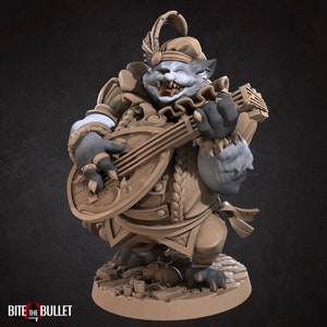 Fox Folk Bard Miniature -  Bite the Bullet -  D&D 5e - Dungeons and Dragons - Pathfinder - Fantasy RPG Tabletop Games