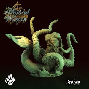 Kraken Miniature - Crippled God Foundry - Abyssal Waters - Fantasy RPG - D&D 5e - Dungeons and Dragons - Pathfinder - Tabletop Games