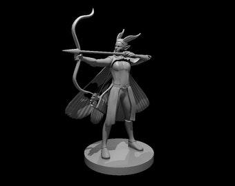 Arch Fey (Fae) Female W/ Bow and Quiver Miniature - MZ4250 - Fantasy-RPG - D&D 5e - Dungeons and Dragons - Pathfinder - Spellen voor op tafel