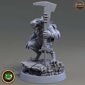 Gauger Lepersnout- Ratman Miniature- The Sharkharts of Bony Fields- Daybreak  - D&D 5e - Dungeons and Dragons - Fantasy RPG Tabletop Games