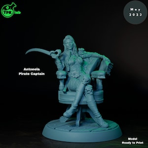 Antonela Pirate Captain- Pirates -  TPK Labs- D&D 5e - Dungeons and Dragons - Tabletop - Fantasy RPG Games - Pathfinder