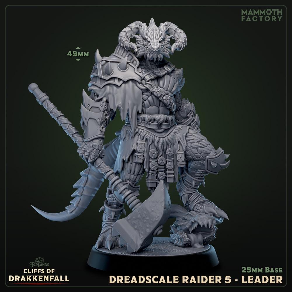 Dreadscale Raiders Dragonborn Miniature- Cliffs of Drakkenfall- Mammoth ...